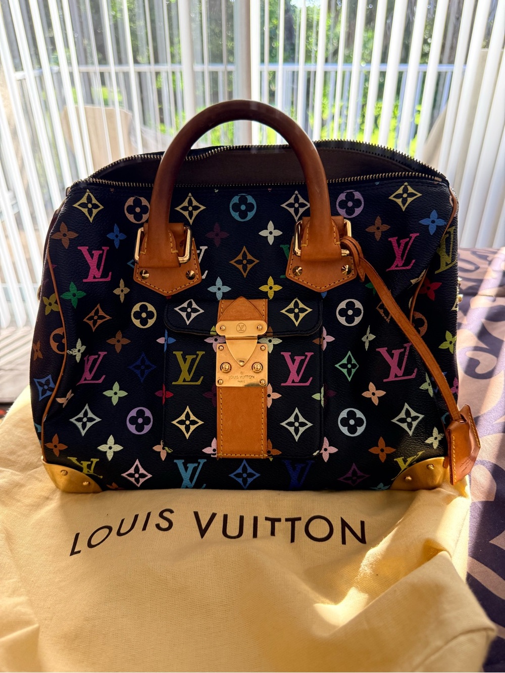 Louis Vuitton Speedy Handbag Monogram Multicolor Takashi Murakami